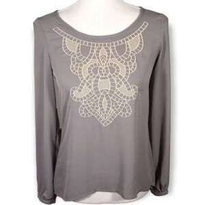 XHILARATION GRAY BLOUSE SZ.XS EUC